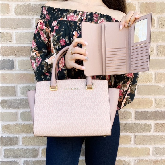 BUNDLE Michael kors Satchel + Wallet Pink MK - Picture 3 of 3